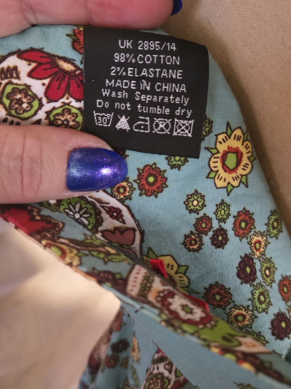 Women's Blue Floral Day Dress - Picture 8 of 8